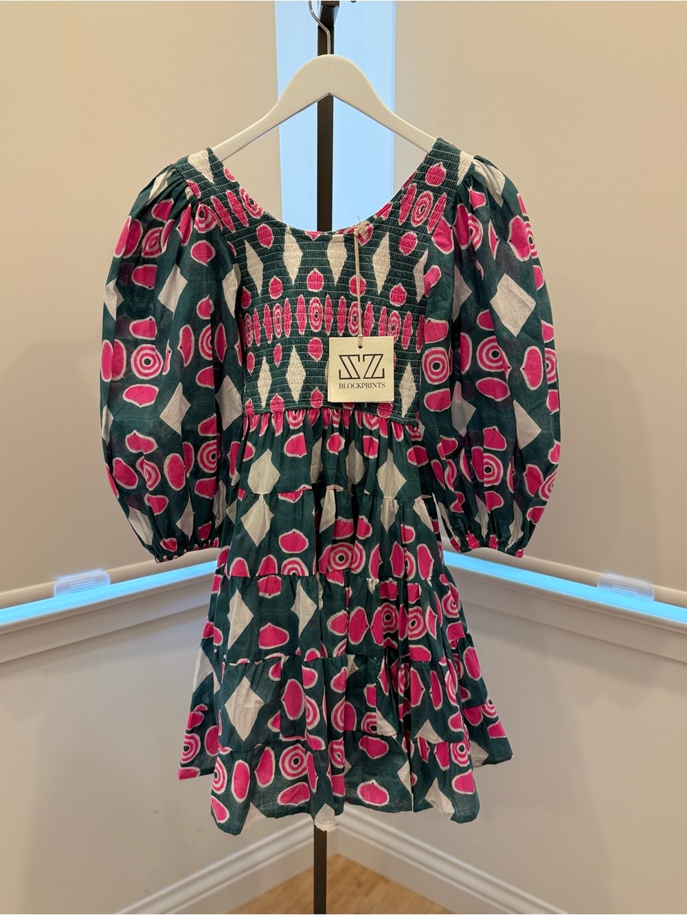 SZ Blockprints Violette Dress - Button Print